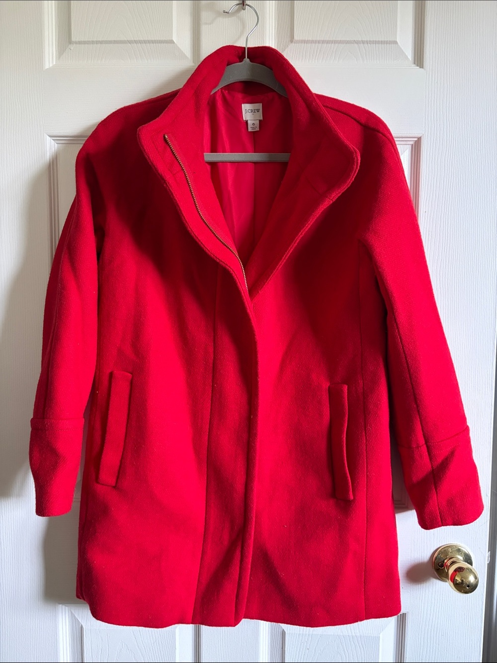 J. Crew Women’s Red Wool Blend City Coat